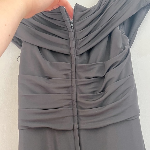 La Femme Ruched Jersey Long Gown Black Size 8 - Picture 7 of 7